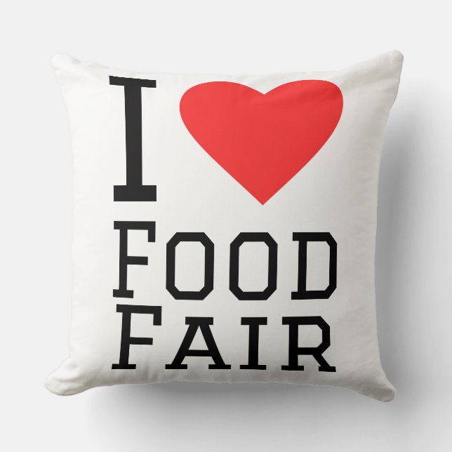Almofada Eu amo feira de comida (Frente)