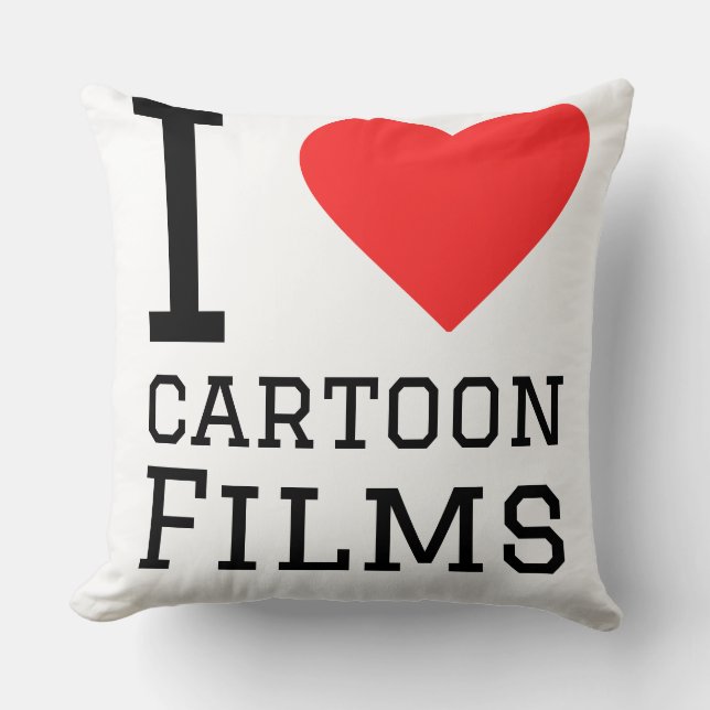 Almofada Eu amo filmes de desenho animado (Frente)
