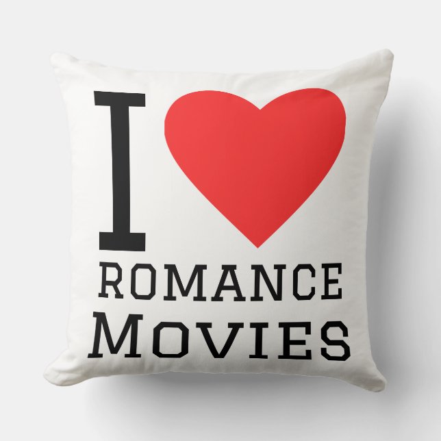 Almofada Eu amo filmes de romance (Frente)