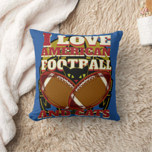 ALMOFADA EU AMO FUTEBOL E GATOS AMERICANOS
