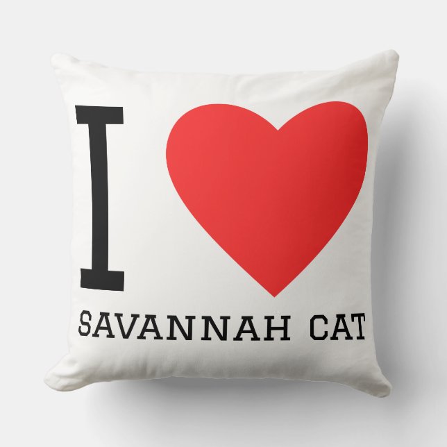 Almofada Eu amo gato savana (Frente)