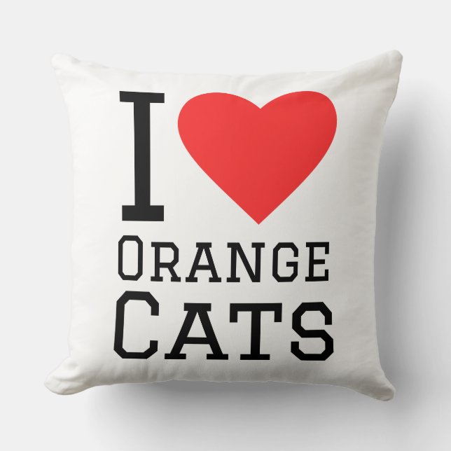 Almofada Eu amo gatos laranja (Frente)