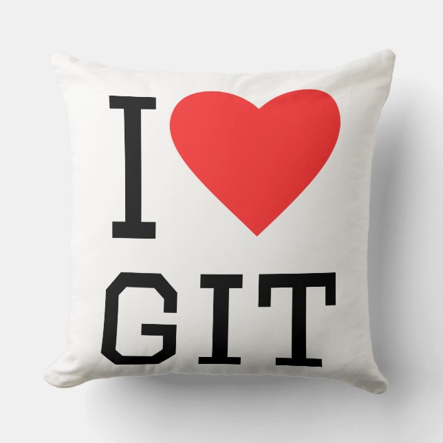 Almofada Eu amo git (Frente)