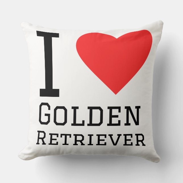Almofada Eu amo golden retriever (Frente)