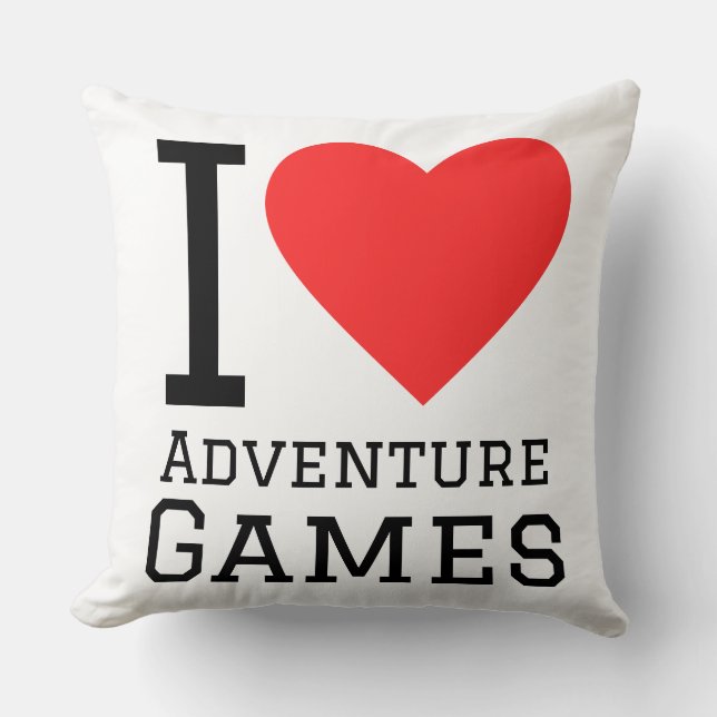 Almofada Eu amo jogos de aventura  (Frente)