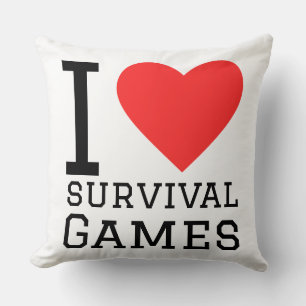 Almofada Eu amo jogos de sobrevivência