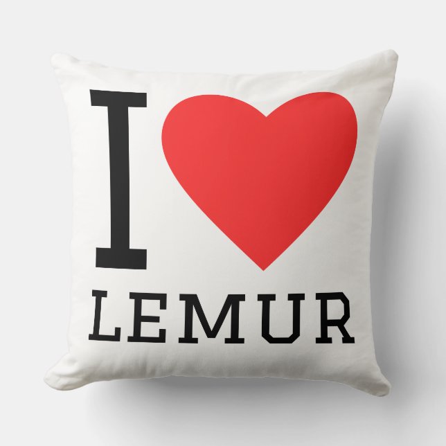 Almofada Eu amo lêmure (Frente)