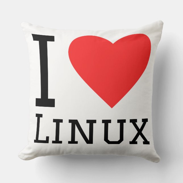 Almofada Eu amo linux (Frente)