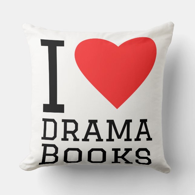 Almofada Eu amo livros de drama  (Frente)