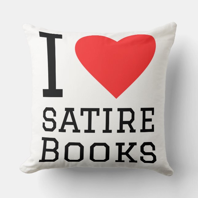 Almofada Eu amo livros de sátira (Frente)