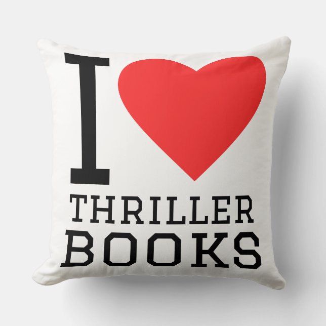 Almofada Eu amo livros de suspense (Frente)