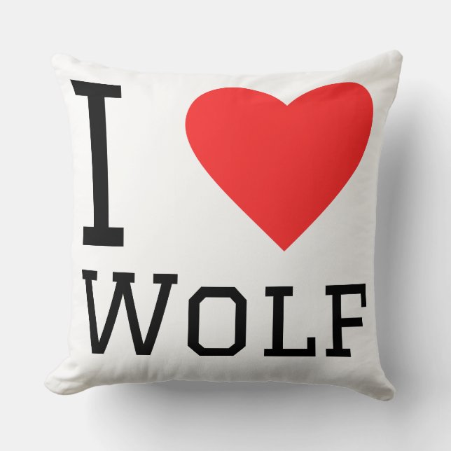 Almofada Eu amo lobo (Frente)