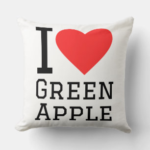 Almofada Eu amo maçã verde