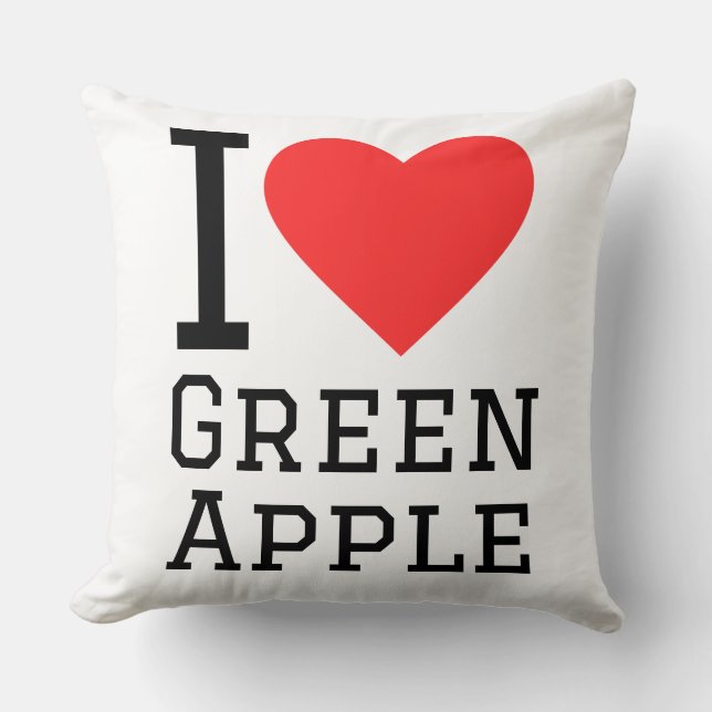 Almofada Eu amo maçã verde (Frente)