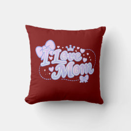 Almofada Eu Amo Mamãe – Design Kawaii Pastel