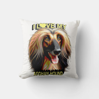 Almofada Eu Amo Meu Afghan Hound – Design Elegante para Ama