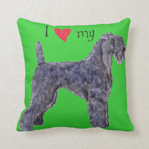 Almofada Eu amo meu azul de Kerry Terrier