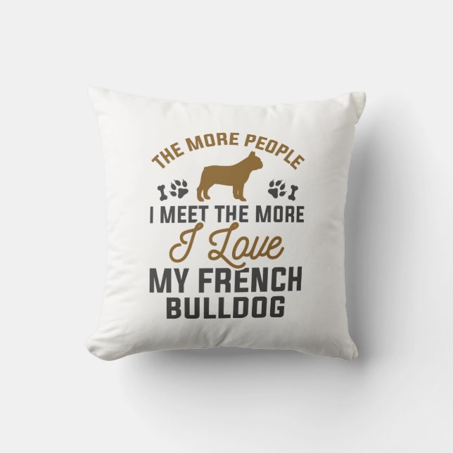 Almofada Eu Amo Meu Buldogue Francês (Frente)