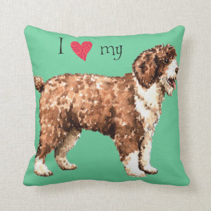 Almofada Eu Amo meu Cachorro de Água Espanhol