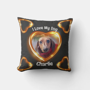 Almofada Eu Amo Meu Cachorro De Coração Brilhante
