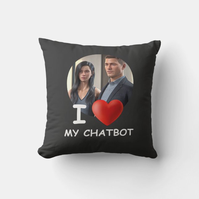 Almofada ❤️Eu Amo Meu Chatbot Criar Foto Própria (Frente)