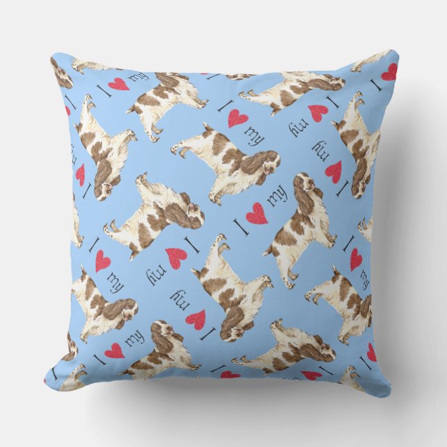 Almofada Eu amo meu coqueiro inglês (Frente)