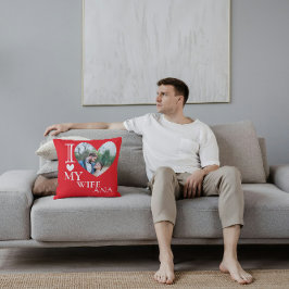 Almofada Eu Amo Meu Coração Fotográfico Personalizado Da Es