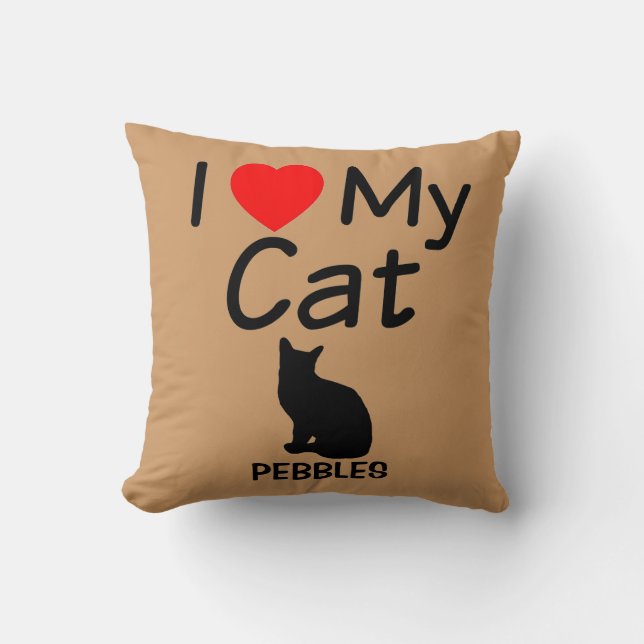 Almofada Eu Amo Meu Gato (Frente)