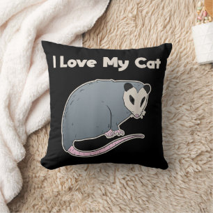 Almofada Eu Amo Meu Gato Possum Divertido
