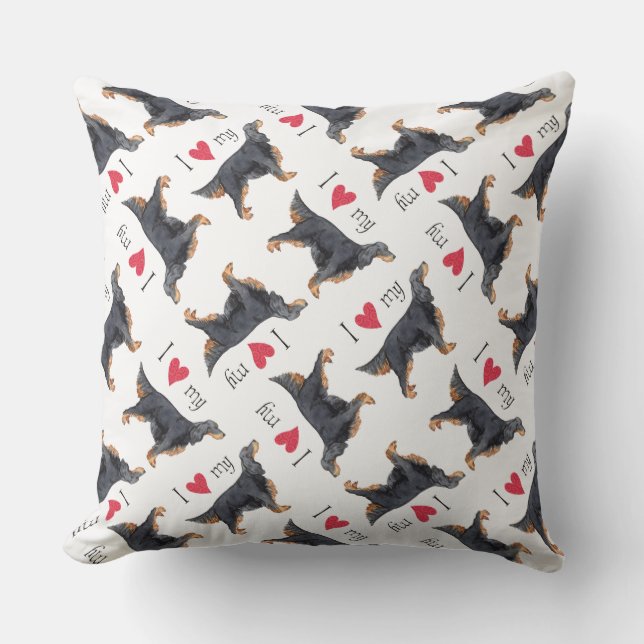 Almofada Eu amo meu Gordon Setter (Frente)