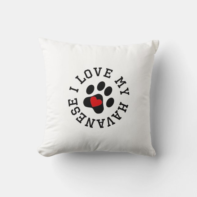 Almofada Eu amo meu Havanese (Frente)