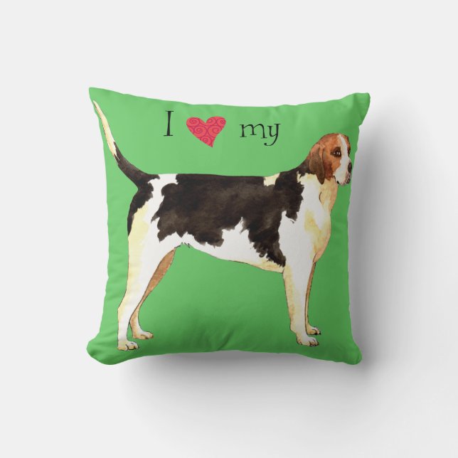 Almofada Eu Amo meu Inglês Foxhound (Frente)