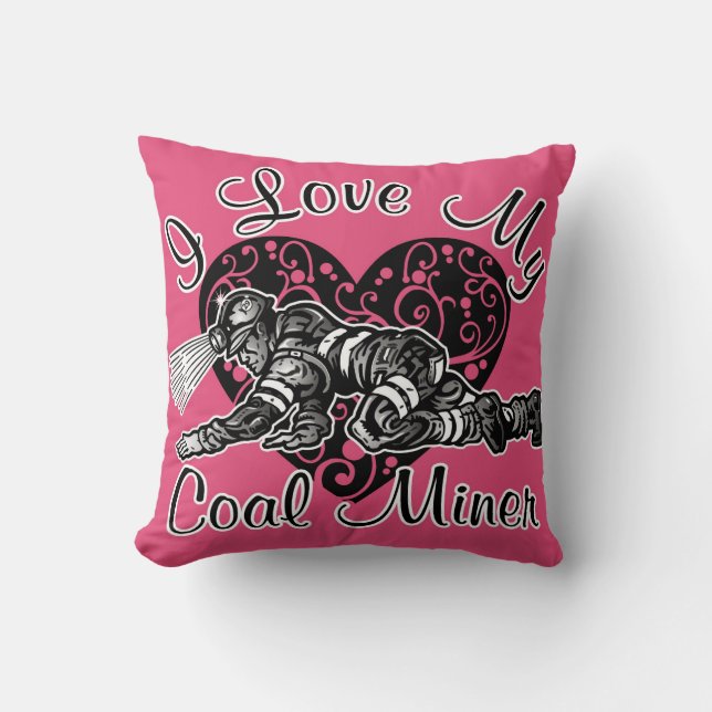 Almofada eu amo meu mineiro de carvão (Frente)