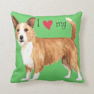Almofada Eu amo meu Podengo português Pequeno
