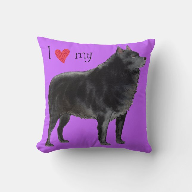 Almofada Eu amo meu Schipperke (Frente)