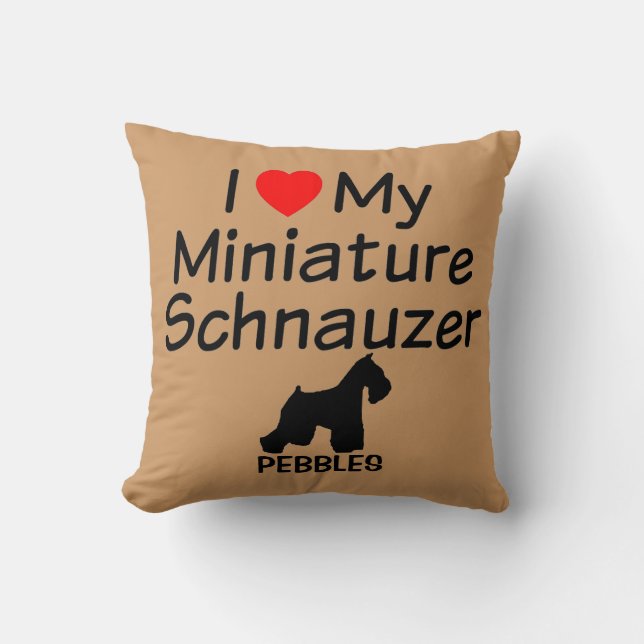 Almofada Eu Amo Meu Travesseiro De Cachorro Schnauzer (Frente)