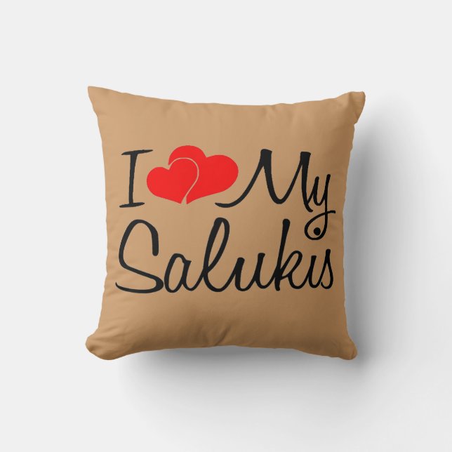 Almofada Eu Amo Meus Salukis (Frente)