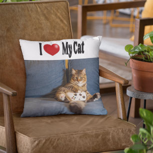 Almofada Eu Amo Minha Foto De Gato