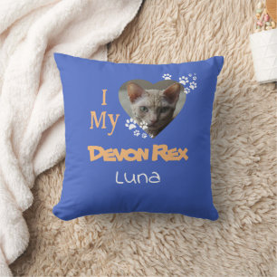 Almofada Eu amo minha foto personalizada de gato, nome e ra