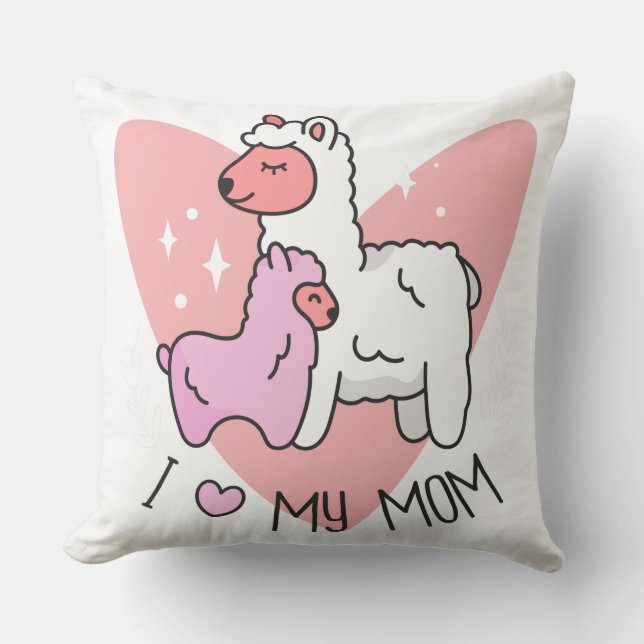 Almofada Eu Amo Minha Mãe Alpacas (Frente)