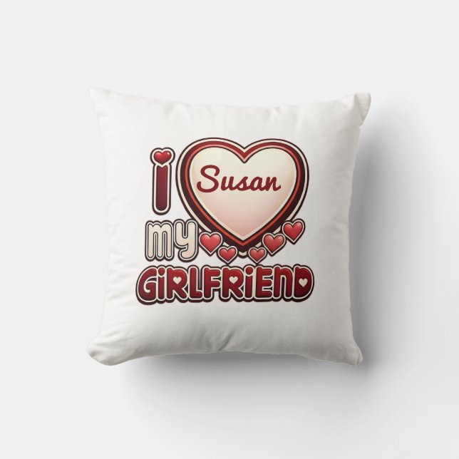 Almofada Eu Amo Minha Namorada Personalizado (Frente)