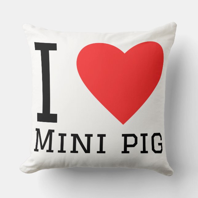 Almofada Eu amo mini porco (Frente)