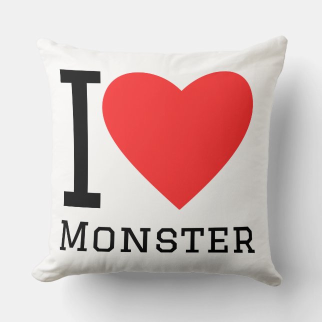 Almofada Eu amo monstro (Frente)