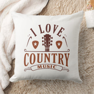 Almofada Eu Amo Música country