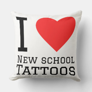 Almofada Eu amo novas tatuagens escolares