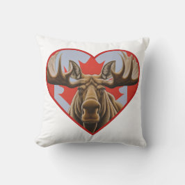 Almofada Eu amo o Canadá - Orgulho canadense de alce e folh