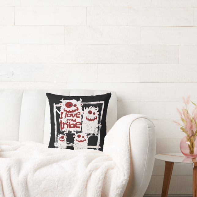 Almofada Eu Amo O Dia das Bruxas Da Família Monstro Engraça (Sofá)