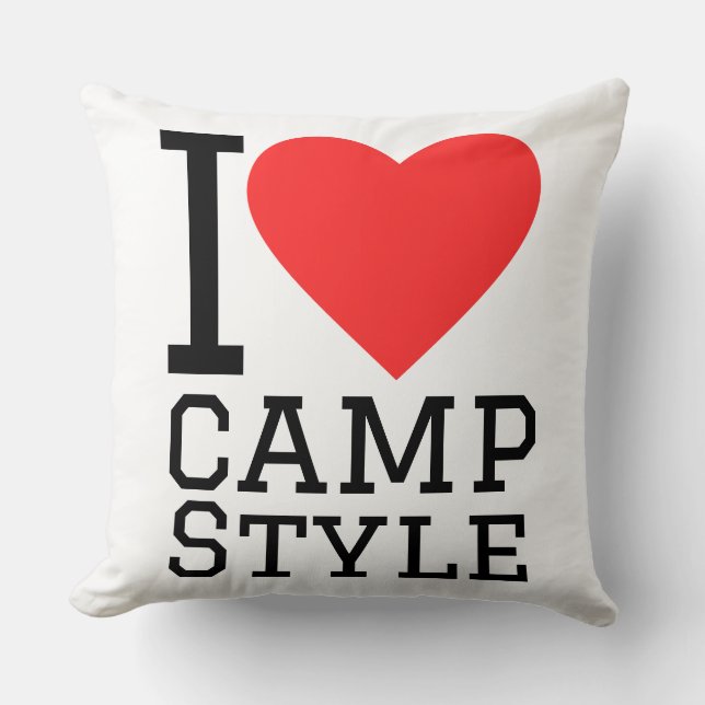 Almofada Eu amo o estilo acampamento  (Frente)
