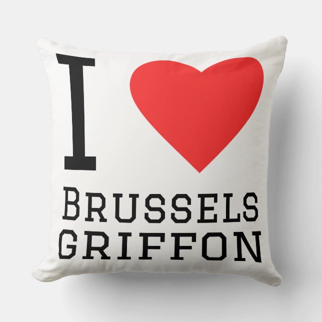 Almofada Eu amo o griffon de Bruxelas  (Frente)