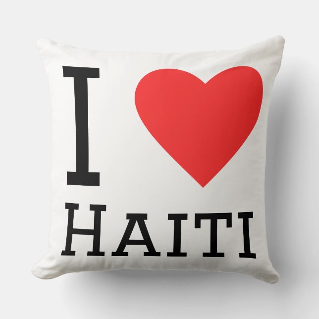 Almofada Eu amo o Haiti (Frente)